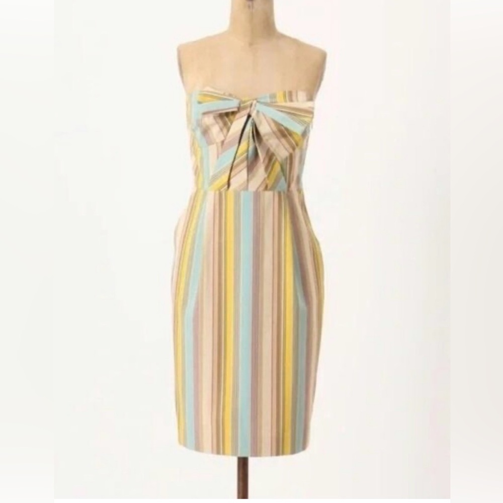Anthropologie Moulinette Soeurs Multicolor Strapless Dress 12